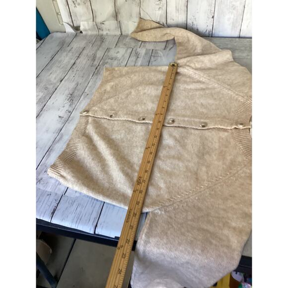 The Open Sweater Preppy Knit Fabric Knit Round Neckline Solid Button Cardigan M - Picture 3 of 5